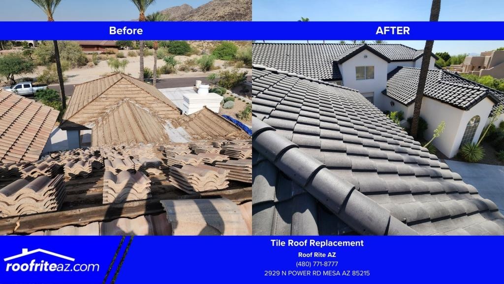 New roof tiles installation
