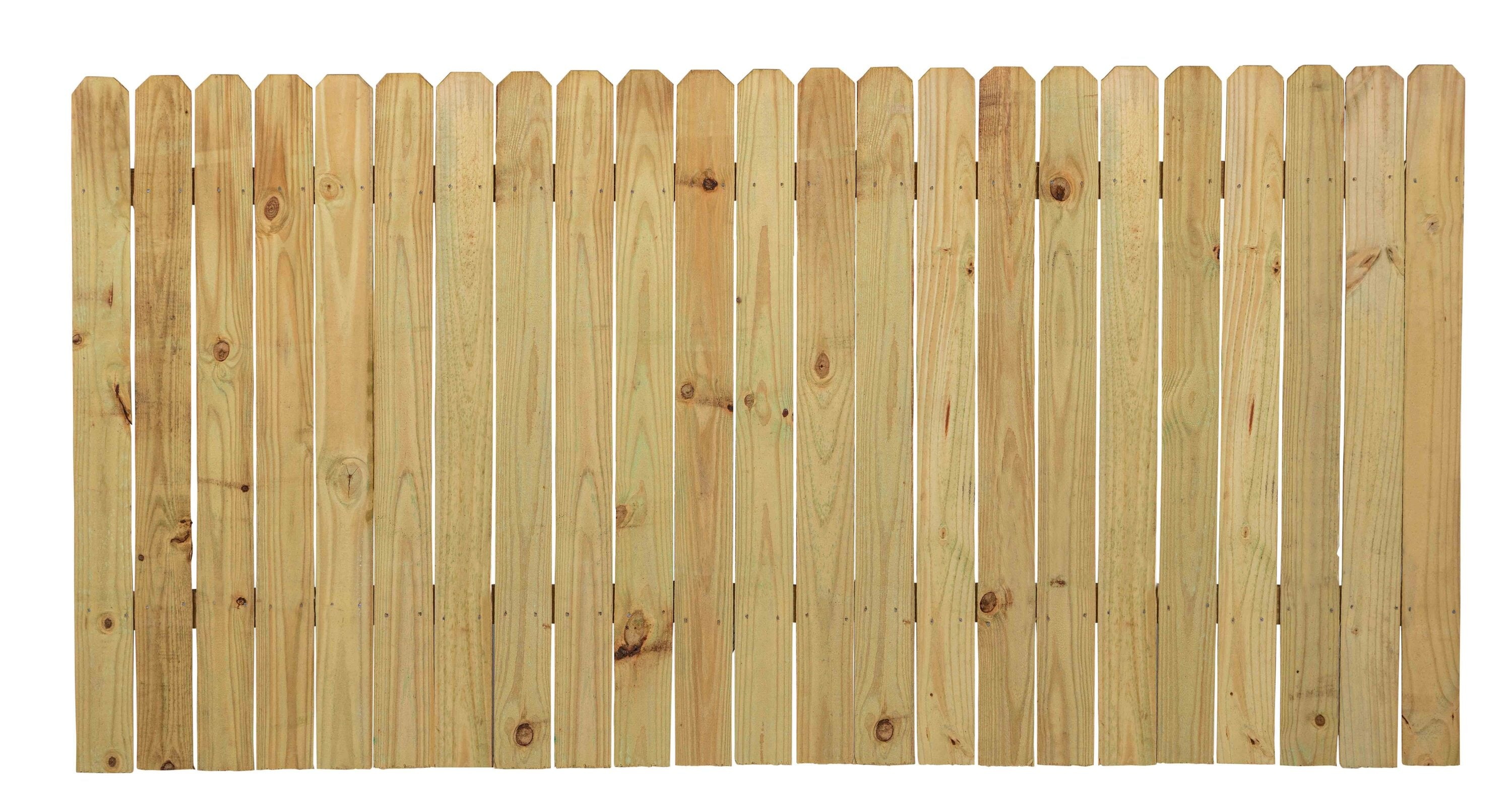 Wooden garden fence panel installation