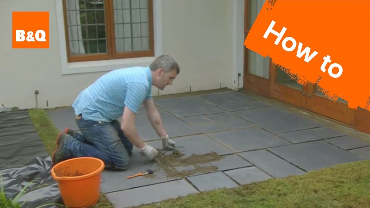 Patio slabs being professionally laid