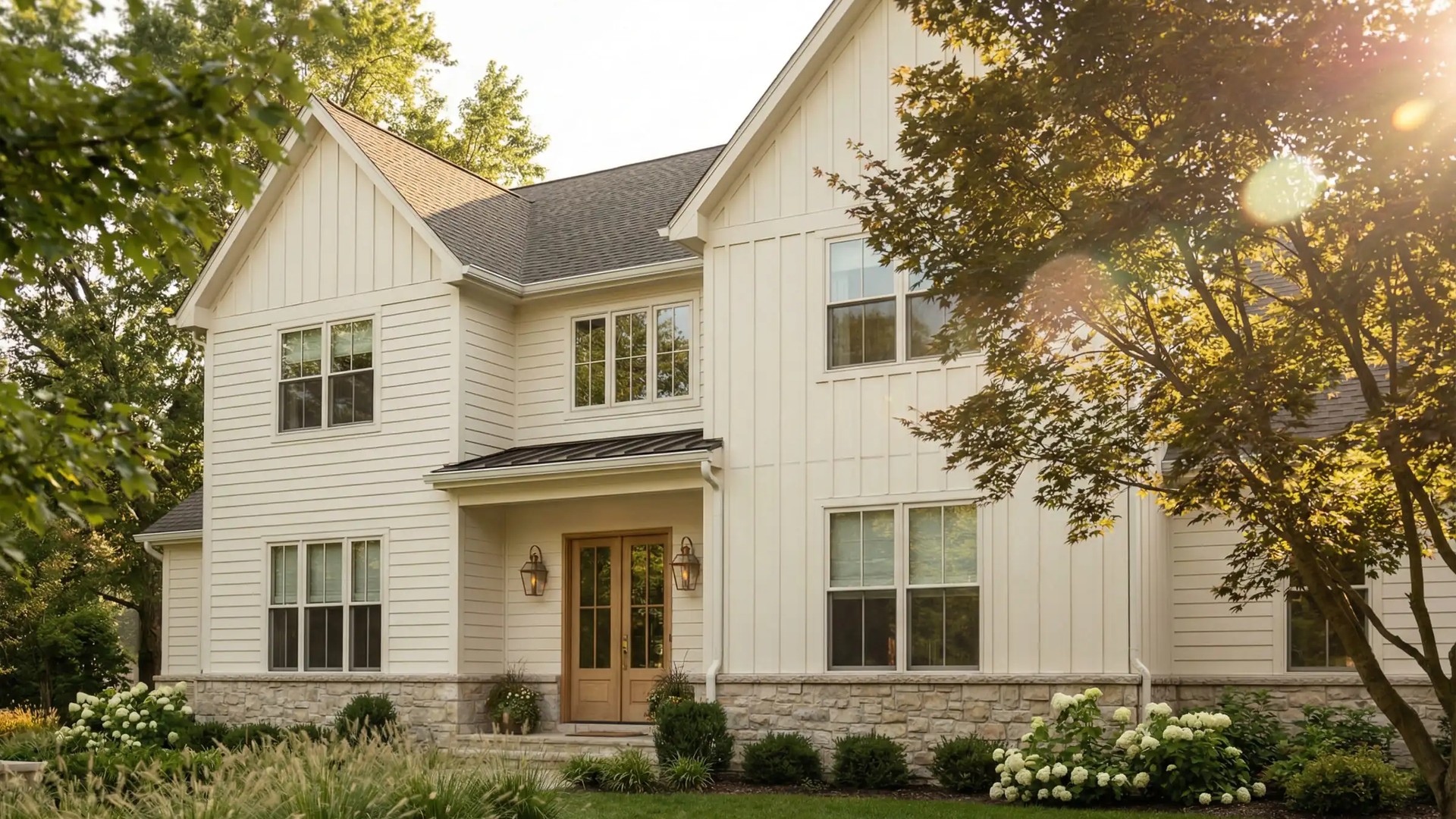 Freshly painted house exterior